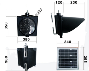 Venta de fábrica, energía Solar IP65, luz intermitente de advertencia de tráfico roja inalámbrica, 300mm, 200mm, señal solar para peatones, <span class=keywords><strong>precio</strong></span> de luz de baliza - Product Image 6