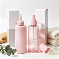 Emballage cosmétique rose en PET, flacon roll-on 50 ml, flacon vaporisateur à fine brume 100 ml 200 ml, flacon vide pour soins de la peau avec bouchon à embout compressible