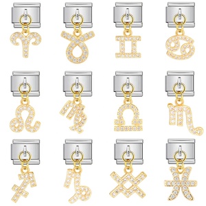 Bracelet à Breloques Italien en Acier Inoxydable Doré avec 12 Pendentifs Zodiaque Mignons – Bijou Tendance Idéal pour Cadeau (Vente en Gros) - Product Image 5