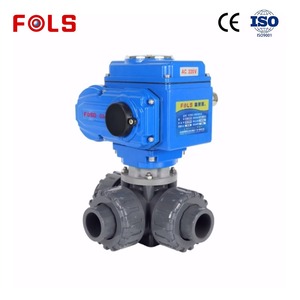 Válvula de Bola Motorizada de PVC de Tres Vías, Tipo de Actuador UPVC DN40 PN16, para Agua, OEM - Product Image 3