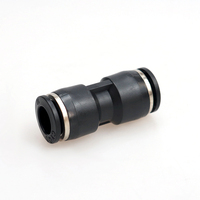 Haute qualité PU droit Union Tube connecteur noir connecteur rapide One Touch Push Air plastique pneumatique