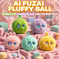 Jouet en peluche AI intelligent et mignon en polyester avec rembourrage en coton PP, pompon porte-clés 10 cm à grands yeux, cadeau pour enfants