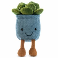 Vente en gros de plantes succulentes artificielles en peluche, 3 couleurs, mignonnes, en pot, décoration d'intérieur, jouet en coton PP rembourré, fleur, 25 cm, unisexe