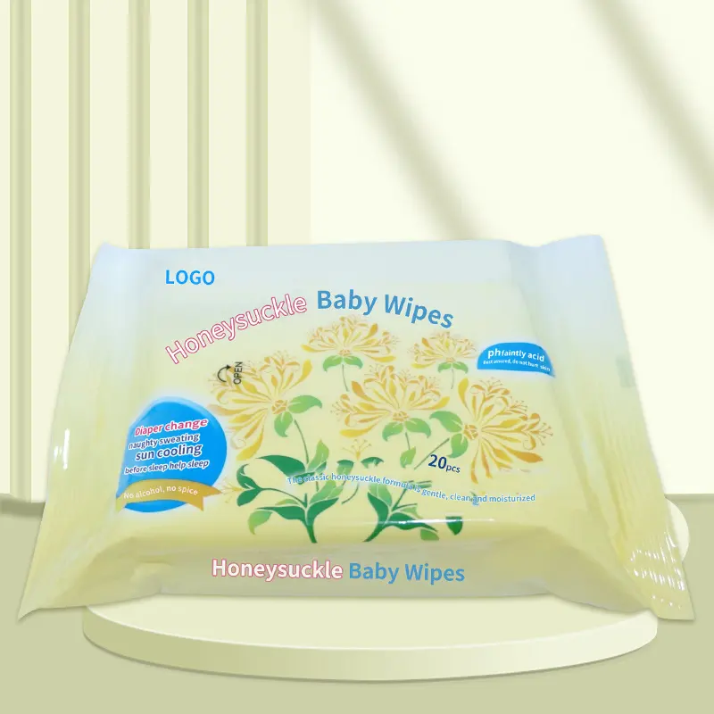 Alkohol bebas PH Balance 80pcs bahan alami kualitas tinggi ramah lingkungan organik ultra-tebal tisu basah bayi
