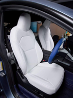 Housses de sièges de voiture en cuir sport sur mesure de luxe pour Tesla Model X 5 places, housses de sièges avant et arrière, accessoires de voiture