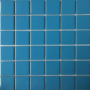 Prezzo a buon mercato Foshan fornitore di forma quadrata cucina bagno parete blu mosaico ceramica piastrelle per piscina