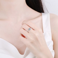 Bijoux de mariage en forme de cœur, bague en Moissanite, bagues en argent Sterling 925, bijoux pour femmes