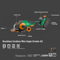 Kit de mini-meuleuse d'angle sans fil 40 V de haute qualité, 5 pouces, outil électrique manuel pour le bricolage