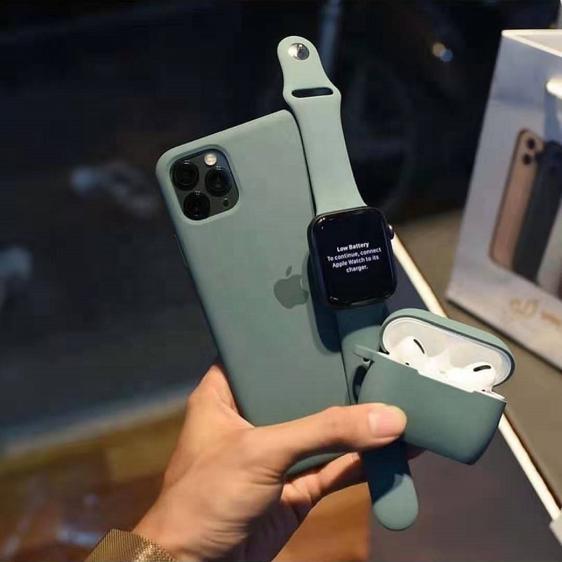 Жидкий Мягкий силиконовый чехол для Airpods Pro/Iphone, беспроводной чехол для Apple watch band Air Pods 3