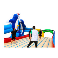 Grand château gonflable, terrain de volley-ball de plage gonflable, aire de saut gonflable