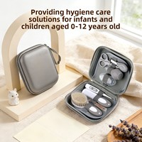 Coupe-ongles en bois pour bébé, anti-pincement, avec brosse à poils doux et peigne, kit de soins pour nourrissons