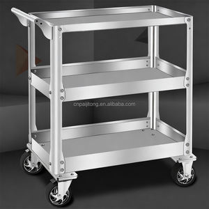 Cajonera de Herramientas Multifuncional de Acero, Carro de Herramientas de <span class=keywords><strong>Tres</strong></span> Niveles de Alta Resistencia, Almacenamiento de Piezas para Reparación de Automóviles y Taller - Product Image 3