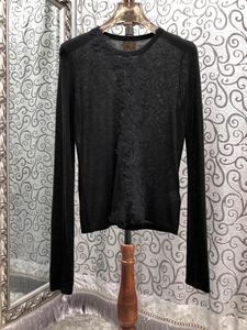 Maglioni alla moda autunno inverno 2025 di alta qualità in <span class=keywords><strong>maglia</strong></span> da donna con ricamo in <span class=keywords><strong>pizzo</strong></span> Patchwork manica lunga Casual Black White maglioni - Product Image 6