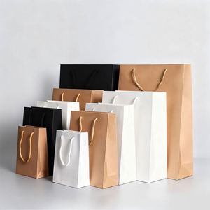 Factory Custom Recyclable Supermarket Paper <b>Bag</b> with Fast Delivery Eco Friendly Kraft Shopping <b>Bag</b> with Rope Handles - Product Image 1