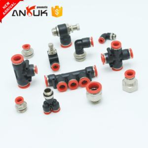 Sıcak satıcılar hava kontrol panelleri ve takım tezgahı bakımı için Push-Fit Tee plastik pnömatik bağlantı parçaları - Product Image 1