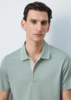 Polo en piqué de coton vert clair pour homme, coupe oversize, style décontracté, grande taille, motif brodé uni
