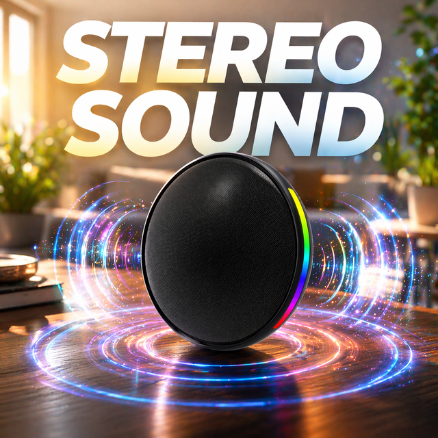 Wireless Mini Speaker 15W Power Waterproof Portable RGB LED Subwoofer Battery Operated Outdoor Speaker