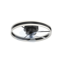 Ventilateur de plafond LED intelligent et moderne avec lumière lunaire, 6 vitesses de vent, 19,7 pouces, nouvelle prise de plafond étanche pour salon