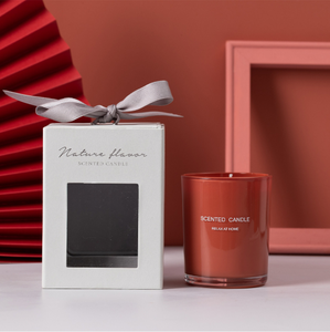 Custom box for candle jar luxury 2 piece candle gift box packaging with ribbon decorative