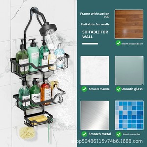 Pour Amazon support de rangement mural <span class=keywords><strong>en</strong></span> métal transfrontalier pour caddie de douche aucun perçage requis montage <span class=keywords><strong>en</strong></span> coin pratique pour salle de bain - Product Image 4