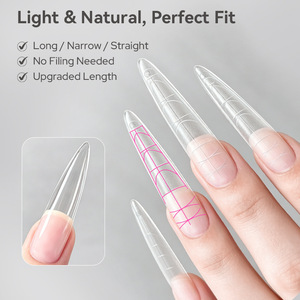 238 faux ongles mats givrés à couverture complète, sans ponçage, avec lignes de positionnement, pour manucure artificielle, vente en gros - Product Image 3