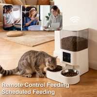 Distributeur automatique de nourriture pour animaux de compagnie de haute qualité, 6,5 L, en plastique, avec caméra intelligente, rechargeable, pour chiens et chats, contrôle par application, distributeur de nourriture sèche programmable