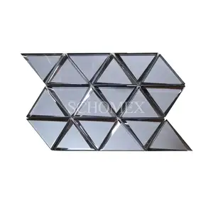 Tessere di mosaico di vetro a specchio quadrato triangolo all'ingrosso Schomex per parete del bagno Backsplash