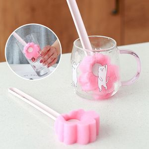 Nécessités quotidiennes de la maison brosse à gobelets en éponge simple brosse de nettoyage de biberon à long manche sans angle mort brosse éponge - Product Image 4