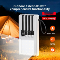 Batterie Externe Solaire Portable 20000mAh en Gros avec Câble Intégré et Lumière LED pour Camping en Plein Air Personnalisable