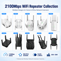 Répéteur WiFi 2100 Mbps double bande, extension de réseau sans fil pour zones mortes de la maison, installation facile, fabricant OEM