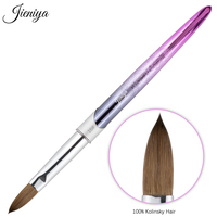 Fournisseur professionnel d'articles pour ongles 2026 – Pinceau à ongles en acrylique à manche métallique 100 % pur Kolinsky pour nail art