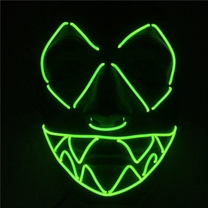Envío rápido <span class=keywords><strong>carnaval</strong></span> máscara fiesta brillante LED de neón de Halloween máscara de cara completa - Product Image 1