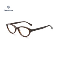 Lunettes de vue de luxe ovales Royalty écologiques unisexe à monture intégrale en acétate avec charnière à ressort et rivets étoile, pour adultes