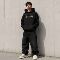 Sweat à capuche personnalisé avec logo en relief pour hommes et femmes, coupe oversize, en molleton de coton épais, style streetwear, OEM, faible MOQ, marque privée, noir