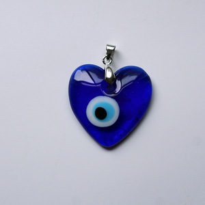 Kingcome Blue Devil's Eyes Herzförmige Anhänger Halsketten Türkisch Griechisch Ornament Zubehör Evil Angel Eye Halskette - Product Image 5