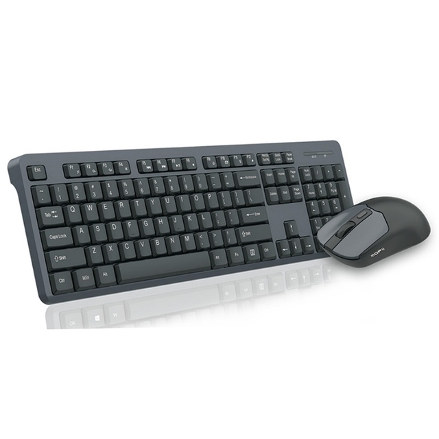 Ergonomic 2.4G Wireless Keyboard Mouse Combo for Win7/8/10/XP 104Key Compact Keyboard with Noiseless Wireless Optical Mouse