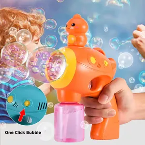 Electric Animal Bubble Machine Outdoor Summer Water Soap Toy Cute Cartoon Dinosaur Bubble Gun Toys For Kids With Light And Music