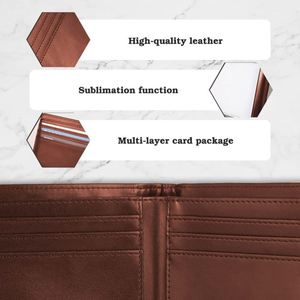 HOCAYU PU Leather Blank <b>Men</b> Universal Sublimation <b>Wallet</b> with Card Holder - Product Image 4