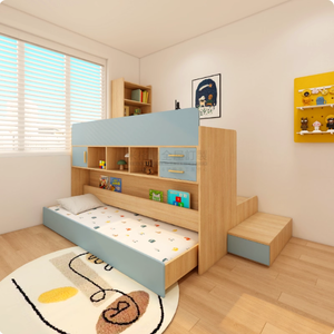 <span class=keywords><strong>Lit</strong></span> en bois pour enfants et bureau d'étude <span class=keywords><strong>Lit</strong></span> <span class=keywords><strong>gigogne</strong></span> en bois pour enfants avec bureau pour garçon et fille - Product Image 3