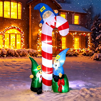 Ensemble de décorations de Noël gonflables géantes : Arbre de Noël, Bonhomme de neige, Canne à sucre, Père Noël, en tissu Oxford, pour extérieur, jardin, fêtes, événements et présentations solaires