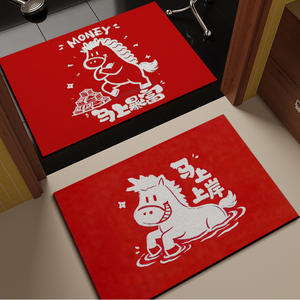 Alfombra de baño rectangular con diseño de caballo de dibujos animados, absorbente, antideslizante, para baño, inodoro, cocina, balcón - Product Image 2