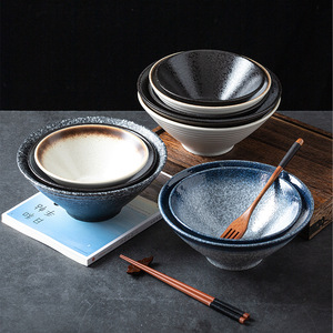 Bols à ramen en céramique de style japonais rétro personnalisés de 7 pouces, bols à soupe en porcelaine pour udon, soba, pho, nouilles asiatiques - Product Image 3