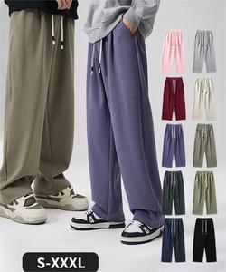 Designer Luxury <b>Men's</b> 100% Cotton Worsted Garment Dyed Breathable Sweatpants Mid <b>Waist</b> Casual Style with <b>Elastic</b> OEM Service - Product Image 1