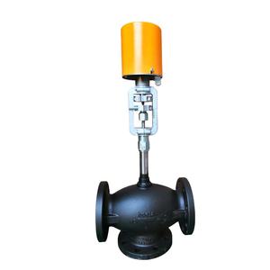 PN16/25 pour le transfert d'huile thermique utilisé sur la vanne de commande électrique à bride à trois voies - Product Image 1