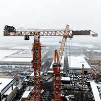 Grúa Torre Plana DH2500 de 200 Toneladas, Altura Máxima 106m, Equipo de Elevación para Construcción, Motor/Engranaje/PLC, Marca DAHAN, ISO CE GOST