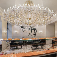 Lustre en verre de grande taille de style européen classique, luminaire suspendu multi-bougies pour hall d'hôtel, salle de mariage, projets d'ingénierie