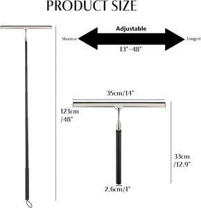 Stainless Steel Eco-Friendly Shower Squeegee with Long Handle and Extension Pole for <b>Window</b> Glass Floor & Car Use - Product Image 2