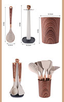 Accessoires pour gadgets de cuisine Outils de cuisson antiadhésifs Spatule en silicone Ensemble d'ustensiles de cuisine avec support