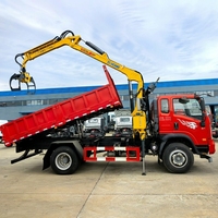 Grue à grappin montée sur camion Sinotruk 4x2, grue hydraulique pour bois, grue forestière à vendre