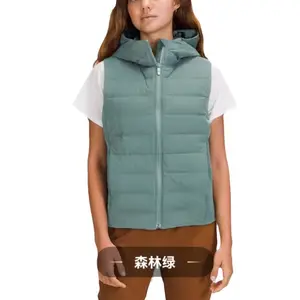 Chaleco con capucha corta de estilo coreano para mujer, chaqueta de plumón de pato blanco, europeo y americano, 2023